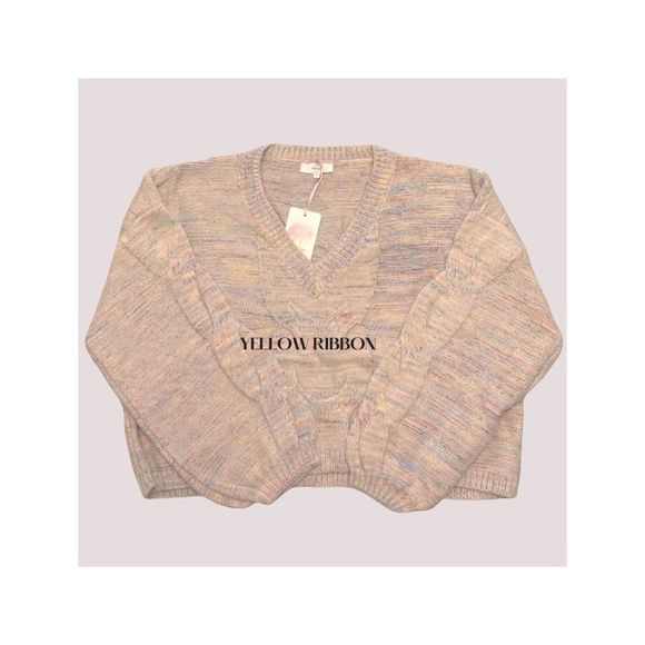 NEW Multi-color Cable Knit Cropped Sweater - Picture 5 of 5